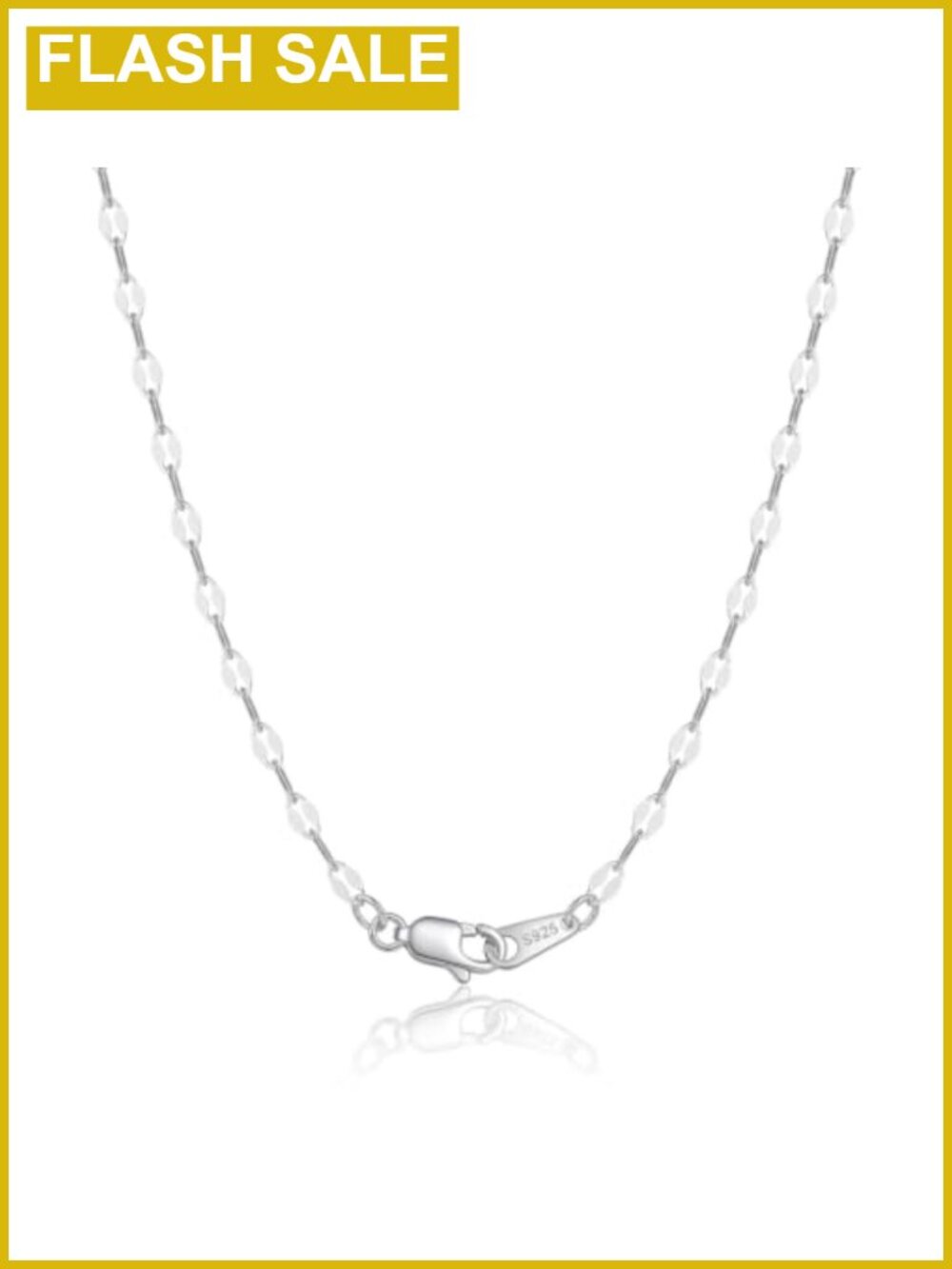 18k Gold Plated 925 Sterling Silver Chain Necklace 18 Inch Women